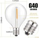GOOTHY 50Ft LED String Lights, G40 LED Outdoor String Lights with 22 Shatterproof Globe LED Bulbs (2 Spare), Indoor/Outdoor Decoration String Lights for Patio Garden Bistro Backyard -White Wire by GreenHaven Gardens