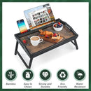 2 Pack Bed Tray Table Breakfast Trays Serving Tray Bamboo Bed Laptap Floding Legs with Handles and Phone Holders by CozyNest Decor