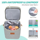 PIIOSER Breastmilk Cooler Bag with Ice Pack Fits 6 Baby Bottles Up to 9 Ounce, Insulated Baby Bottle Tote Bags, Double Layer Waterproof Leak-Proof with Shoulder Strap for Nursing & Working Mom (Grey) by TinyTreasures Baby Boutique