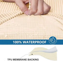 hyha Waterproof Couch Cushion Covers for Pets, Non Slip Sofa Seat Cover for Dogs Washable, Soft Thick Stretch Jacquard Fabric, Sofa Slipcovers with Elastic Bottom (3 Pieces, Beige) by CozyNest Decor