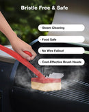 Grill Brush Bristle Free(Fire-Resistant Fabric),4 Replaceable BBQ Cleaning Head,Safe Replacement Cleaning Pad for Cast Iron or Stainless-Steel Grates (No Handle) by GreenHaven Gardens