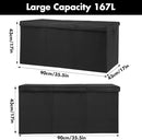 Extra Large Toy Box 167L, Sturdy Toy Storage Chest Organizer Bin Baskets with 2 Removable Divider for Boys, Girls, Kids, Nursery, Bedroom, Playroom, 35.5"x17" x17" (Linen Black) by TinyTreasures Baby Boutique