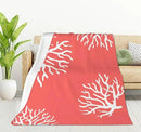 HGOD DESIGNS Beach Coral Fleece Throw Blanket Soft Cozy Coral Fuzzy Blanket Caring for Women & Adults Ocean Coral Pink Branch Reef Nature Red White Plush Microfiber Blanket 50"x60" by CozyNest Decor