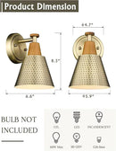 FEMILA Bathroom Light Fixtures 2 Pack, Antique Brass Vanity Light with Hammered Metal Shade, 2-Lights Bath Wall Mounted Lights Wall Lamp for Mirror Kitchen Bedroom, 4FG59B-2 BG by CozyNest Decor