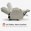 MCombo Zero Gravity Power Recliner Chair with Heat and Vibration Massage, Reclining Chair with USB Ports, Cup Holders for Living Room, Faux Leather PR621 (Light Grey) by CozyNest Decor