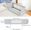 Ciilee Baby Bed Rail for Toddlers Extra Large 72.83" L Kids Rails Guard for Twin, Full, Queen, King Bed Adjustable Children Side Railing Safety Bedrail Foldable Barandas para Camas de Niños (Grey by TinyTreasures Baby Boutique