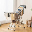 Giantex Clothes Drying Rack, 2-Layer Aluminum Foldable Laundry Drying Rack with 5-Level Adjustable Height, 21 Drying Rails, 10 Side Clips, 4 Shoe Holders, Space Saving Collapsible Laundry Drying Rack by CozyNest Decor