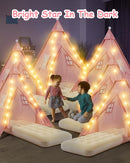 6 Pack Teepee Tent for Kids with Inflatable Airbed, Light, Toddler Tent Children Room Tents, Slumber Party Sleepover Tents, Indoor Outdoor Kids Playtent Playhouse for Girls & Boys by TinyTreasures Baby Boutique