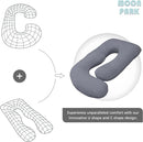 MOON PARK Pregnancy Pillows for Sleeping - U Shaped Full Body Maternity Pillow with Removable Cover - Support for Back, Legs, Belly, HIPS - 65 Inch - Dark Grey by TinyTreasures Baby Boutique