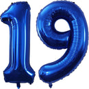 GOER Number 19 Balloons for 19th Birthday Sweet 19 Party Decorations,42 Inch Jumbo Foil Helium 91 Balloons for 91st Birthday Party Decoration (Blue) by TinyTreasures Baby Boutique