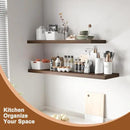 12 Inch Deep Floating Shelves for Wall 1 Pack Floating Shelves Large Storage Space Wall Mount Shelf for Living Room Kitchen Bathroom 30" W x 12" D x 1.2" H Rustic Brown by CozyNest Decor