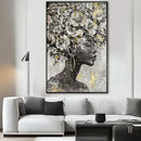 Large Black and Gold African American Wall Art with Framed Black Woman Office Bedroom Living Room Poster Home Hanging Decor 32x48 Inch by CozyNest Decor