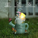 Garden Gnome Statue, Novelty Gnome Outdoor Figurine with Watering Can Shape and Flowers Butterfly Decor - Resin Gnome Sculpture with Mushroom Solar Lights for Porch Patio Yard Outdoor Decor by GreenHaven Gardens