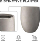 Kante 21.7" H Weathered Concrete Tall Planter, Large Outdoor Indoor Decorative Pot with Drainage Hole and Rubber Plug, Modern Round Style for Home and Garden by GreenHaven Gardens