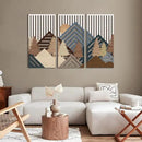 IARTTOP Abstract Mountain Wood Wall Art Large geometric Forest Pine Trees Wooden Wall Decor Boho Sun Nature Landscape Wall Decor for Bedroom Living Room Office-16 x32 Inch Set of 3 by CozyNest Decor