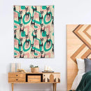 ICMOLYYENLO Boho Medieval Cat Tapestry, Abstract Atomic Starburst Geometric Aesthetic Art Wall Hanging For Bedroom Living Room Dormitory 60x60 Inches by CozyNest Decor