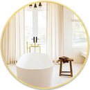 Fabuday Large Round Mirror for Wall 36 Inch Gold - Huge Circle Mirror Bathroom, Living Room, Bedroom, Hallyway, Matte Frame Metal Mirrors by CozyNest Decor