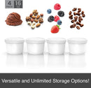 BALCI - 16oz Ice Cream Containers with Silicone Lids (Set of 4) - 1 Pint Each Freezer Food Storage Containers, Reusable, LeakProof, For Homemade IceCream Containers - White with Sprinkles by TinyTreasures Baby Boutique