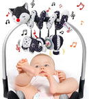 Jollybaby Crib Stroller Car Seat Toys for Baby 0-3-6-9-12 Months, Tummy Time Hanging Sensory Toys for Newborn with Music Box and Teether, Spiral Carseat Toy for Infant Boy Girl Gift (Black and White) by TinyTreasures Baby Boutique