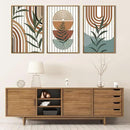 Large Boho Mid Century Wood Wall Art Set,Modern Geometric Leaves Artwork Bohemian Wall Sculptures,Abstract Minimalist Wooden Wall Decor for Living Room Bedroom Office-16 x24 x3 by CozyNest Decor