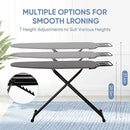 Full Size Ironing Board 47" X 15" with Heat Resistant Cover and Thicken Felt Pad, Safety Iron Rest, Anti-Skid Feet, Height Adjustable, Heavy Duty by CozyNest Decor