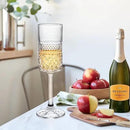 Champagne Flutes Set of 6, 7oz Square Champagne Glasses, Lead-Free Crystal Champagne Flute Glass, Unique Gift for Birthday, Wedding, Anniversary by CozyNest Decor