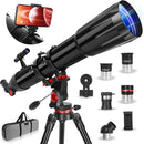 Telescope,Telescope for Adults High Powered, 90mm Aperture 900mm Professional Refractor Telescopes for Kids & Beginners, Magnification 450X,for Planet Observation with Stainless Tripod & Phone Adapter by TinyTreasures Baby Boutique