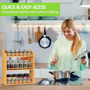 Bamboo Spice Rack Organizer, 3 Tier Spice Jars Shelf for Kitchen Countertop or Wall Mounting by CozyNest Decor