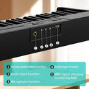 Aodsk 88 Key keyboard piano, Portable Digital Piano with Wooden stand Set for Beginners,128 Tone,128 Rhythm, 20 Demo Song, with Sustain Pedal, Carrying Case, Complimentary Online Piano Lessons by TinyTreasures Baby Boutique