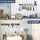 Dmore magnetic knife holder for wall—with 2 hooks, No Drilling 23 Inch walnut knife magnetic strip, Powerful knife magnet rack, include Adhesive Tape and screws for Knives, Utensils, and Tools by CozyNest Decor
