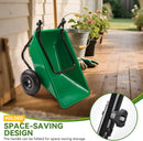 Folding Dual-Wheel Wheelbarrow,Heavy-Duty 330 LB Garden cart,10 inch Air-Filled Tires,Home Garden Yard Utility for Outdoor Lawn Yard Farm Ranch(Green) by GreenHaven Gardens