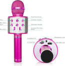 KIDWILL Wireless Bluetooth Karaoke Microphone for Kids, 5-in-1 Portable Handheld Karaoke Mic Speaker Player Recorder with Adjustable Remix FM Radio for Kids Girls Boys Teens Birthday-Hot Pink by TinyTreasures Baby Boutique