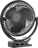ATEngeus USB Desk Fan, Rechargeable Portable Fan, 8-Inch Clip on Fan, 10000mAh Stroller Fan, 4 Speeds Strong Airflow, 720° Rotation, with Sturdy Clamp, Suitable for home, office and stroller by TinyTreasures Baby Boutique