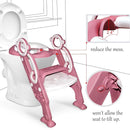 GrowthPic Pink Toddler Potty Training Seat with Step Stool – Foldable Toilet Trainer for Girls with Soft Cushion & Splash Guard, Adjustable Ladder Fits Standard & Elongated Toilets by TinyTreasures Baby Boutique