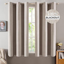 MIULEE Linen Blackout Curtains and Drapes 100% Room Darkening Thermal Insulated Grommet Window Panels with Coating 2 PCs W 42 x L 63 inches Khaki by TinyTreasures Baby Boutique
