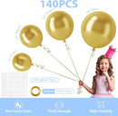 140pcs Gold Balloon Arch Kit, Gold Balloons of Different Sizes Pack of 18 12 10 5 Inch Party Balloon Kit for Birthday Party or Balloon Arch as Graduation Wedding Baby Shower Party Decorations by TinyTreasures Baby Boutique