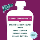 Serenity Kids Baby Food Pouches, Grass Fed Bison with Organic Kabocha Squash & Spinach, For 6+ Months, 3.5 Ounce Pouch (12 Count) by TinyTreasures Baby Boutique