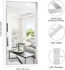 Silver Bathroom Mirror, 30x60 Inch Rectangular Deep Frame Mirror, Large Wall Mounted Bathroom Vanity Mirror Over Sink for Bedroom,Restroom, Living Room, Hangs Vertically or Horizontally by CozyNest Decor