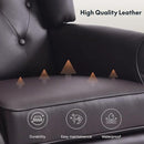 Softa Recliner Chair for Adults, Mid Century Wingback Pushback Accent Chair with Rivet Decoration, Tufted Upholstered Single Sofa Armchair for Living Room, Bedroom, Study (PU, Brown) by CozyNest Decor