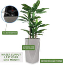 Dexceder 20 Inches Tall Self Watering Planter Diamond Metallic Matte Indoor Outdoor, Thickened Rhombus Large Floor Standing Flower Plant Pot with Water Level Indicator (Gray) by CozyNest Decor