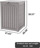 55 Gallon Outdoor Storage Box Waterproof Lockable Resin Deck Box Large, Patio Storage Bin for Pool Accessories Cushion Furniture, Garden Tools, UV-Resistant Outside Delivery Grey by GreenHaven Gardens