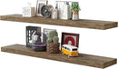BAMEOS Floating Shelves,Wall Mounted Wooden Shelves with Invisible Brackets Set of 2, Hanging Wall Shelves Decoration for Bedroom, Bathroom, Living Room and Kitchen by CozyNest Decor