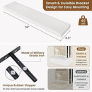 fuqing Floating Shelves for Wall, Bathroom Shelf Wall Mounted for Storage, Shelves with Invisible Bracket for Bedroom, Kitchen, Living Room, Farmhouse Small Book Shelf, 36 Inch Set of 2, White by CozyNest Decor