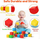 Magnetic Blocks,1.42 inch 32pcs Large Magnetic Building Block for Toddlers 3 4 5 6 7 8 Year Old Boys Girls Color Magnet Cubes Learning Toys for Kids 1-3 Sensory Toys Age 4-8 Gift by TinyTreasures Baby Boutique