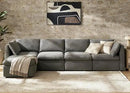 mopio Oversized Modular Sectional Sofa with Fully Removable Covers and Storage, Convertible U, L-Shaped and Sleeper Sectional, Modern Couches with Ottoman Chaise (Stone Gray Fabric, 5 Seats, L) by CozyNest Decor