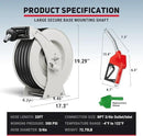 Fuel Hose Reel, 3/4" x 33FT Retractable Hose with Refueling Nozzle, 300 PSI Heavy-duty Steel Construction, Diesel Fuel Kerosene Reel Used for Aircraft Ship Vehicle Tanker Truck by GreenHaven Gardens