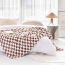 LOMAO Throw Blankets Flannel Blanket with Checkerboard Grid Pattern Soft Throw Blanket for Couch, Bed, Sofa Luxurious Warm and Cozy for All Seasons (Maple Brown, 60"x80") by CozyNest Decor