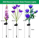 Solar Flowers Lights, 6 Pack Lily Rose Delphinium, Waterproof Gardening Gifts for Mom, Multi-Color Changing Outdoor Lights for Garden, Yard, Patio, Lawn by GreenHaven Gardens