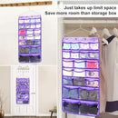 Dual Sided Hanging Organizer for Jewelry Makeup Storage Closet Organizers for Bows Socks Underwear with 42 Clear Pockets (PURPLE) by CozyNest Decor