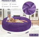 7FT Bean Bag Chair, Large Bean Bag Chairs with Memory Foam Filled, Fluffy Beanbag Sofa with Dutch Velvet Cover, Round BeanBag Chairs for Living Room, Playroom - Purple by TinyTreasures Baby Boutique
